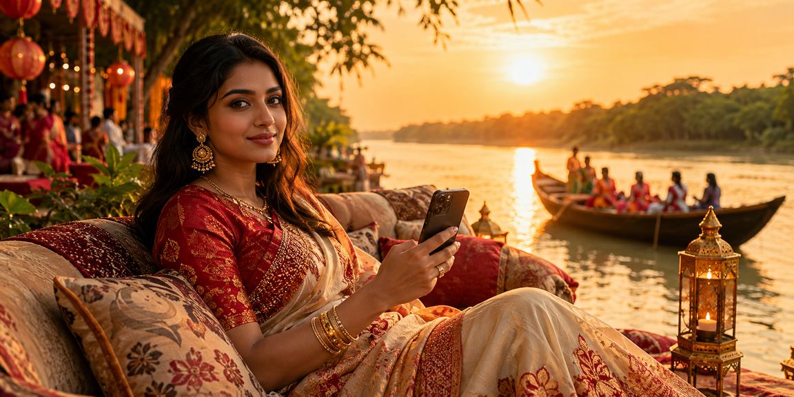সুন্দরবনের কাছে বাংলাদেশি তরুণ মোবাইলে ক্যাসিনো গেম খেলছেন